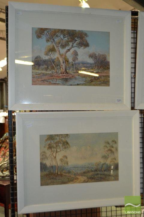 Lionel David comparable auction result: lionel david 2 works australian bushscapes c1910 c1920s 26 x 37cm each frame size 48 5 x 58 5cm each