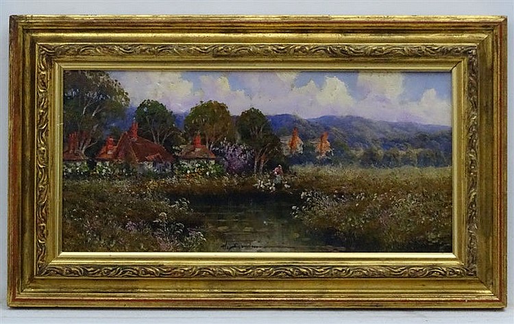 Dumitru Ghiata comparable auction result: h squires mid xx oil on panel woman carrying a child and surrounded by du