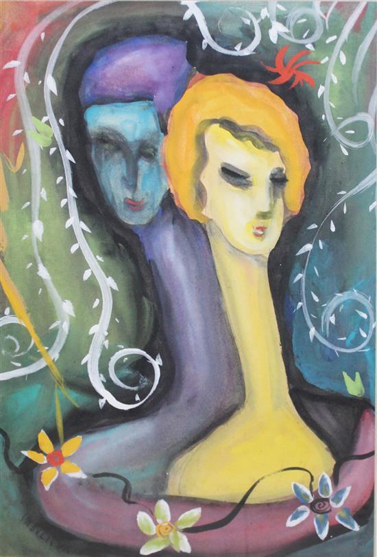 Elizabeth Vassilieff comparable auction result: elizabeth vassilieff 1917 2007 sixteen in love 1951 gouache on paper 27 x 37 cm signed lower left vasilieva