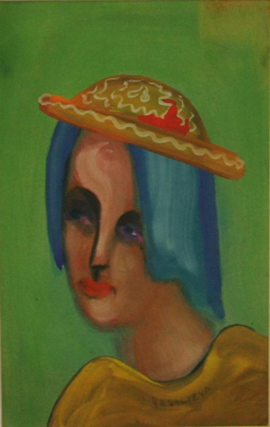 Elizabeth Vassilieff comparable auction result: elizabeth vassilieff 1917 2007 wandering minstrel 1956 watercolour on paper 40 x 24 5 cm signed lower centre vasilieva