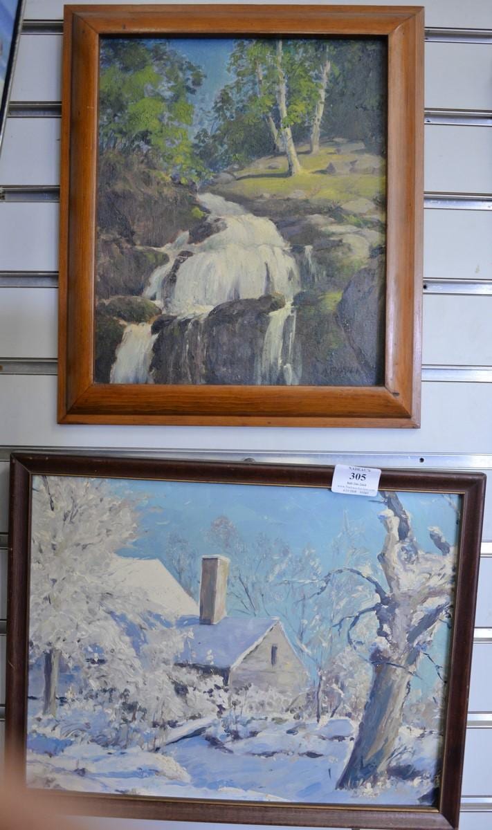 Alex Poplaski comparable auction result: alex poplaski 1906 1988 two oil on board paintings devil s hopyard waterfalls signed lower right a poplaski 12 x 10 and wint