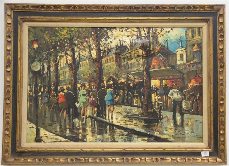 Henri Renard comparable auction result: henri renard b 1920 oil canvas paris street scene signed lower right henri renard 24 x 36