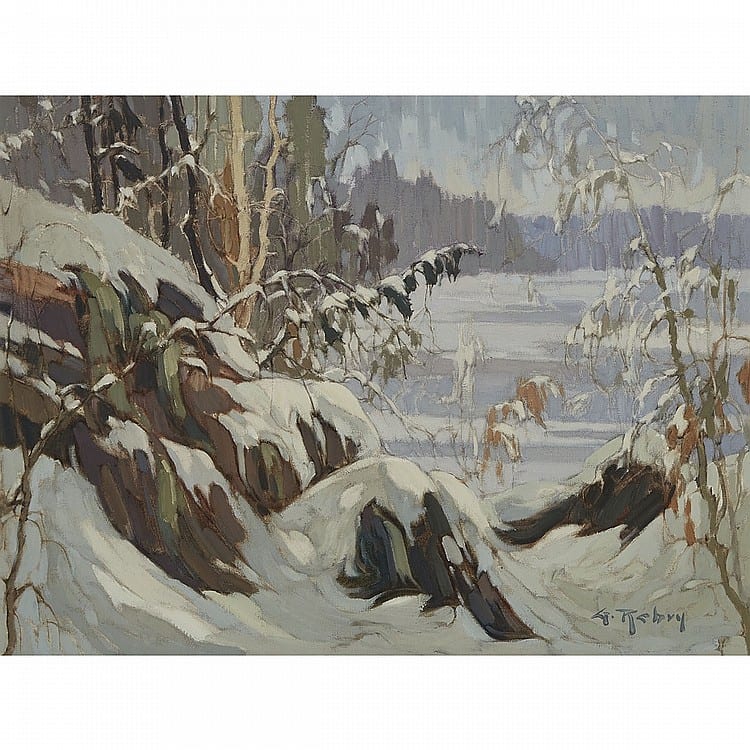 Gaston Rebry comparable auction result: gaston rebry neige neige signed signed titled and dated 1984 on the reverse 18 x 24 in 45 7 x 61 cm
