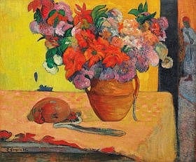 Paul Gauguin (1848-1903) - Fleurs dans un vase comparable sale