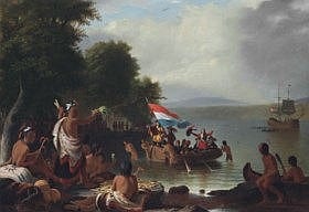Robert Walter Weir comparable auction result: robert walter weir 1803 1889 landing of henry hudson 1609 at verplanck point new york