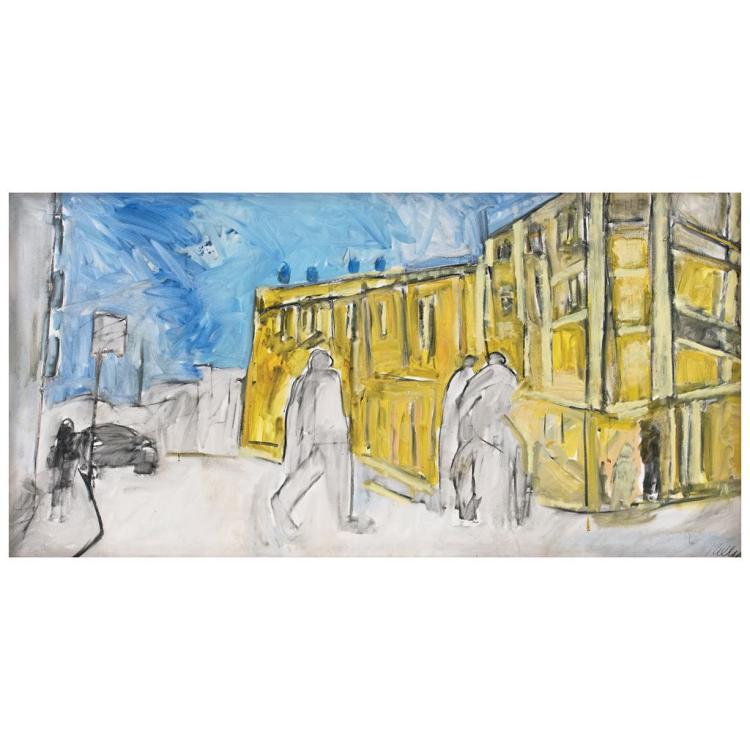 Phil Kelly comparable auction result: phil kelly el edificio cue leo y carboncillo sobre tela oaxaca firmado lote con precio de recuperaci n