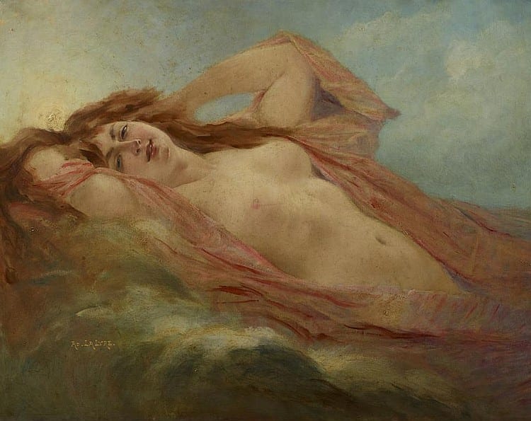 Adolphe Lalire comparable auction result: adolphe la lyre 1848 1933 l etoile huile sur toile sign e en bas gauche et d dicac e au dos 89 x 112 cm