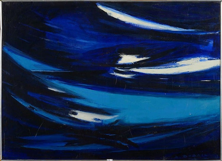 Berthe Dubail comparable auction result: huile sur toile songe sign en bas gauche b dubail ainsi qu au dos et dat 1960 ecole belge dim 73x100cm
