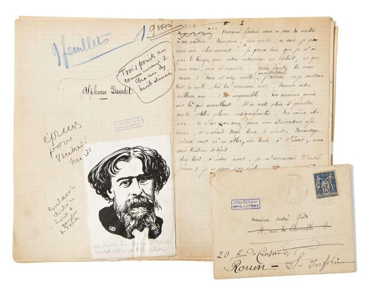 Jules Draner comparable auction result: jules renard 1864 1910 alphonse daudet manuscrit autographe sign