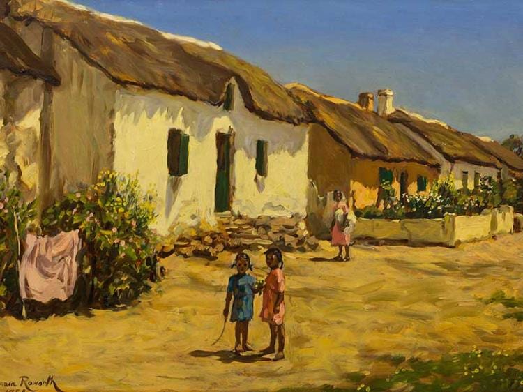 Ivanoia Roworth comparable auction result: ivanonia roworth sa born 1920 oil spring sunshine mamre signed dated 1951 titled verso 40 x 56