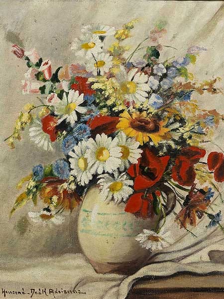 Adrienne Henczné Deák comparable auction result: adrienne henczn de k hungarian 1890 1956 oil still life flowers signed 60 x 48
