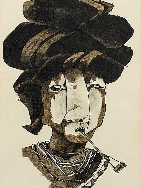 leonard matsoso sa 20th c mixed media xhosa woman signed titled dated 1975 26 x 17 · 5th Avenue Auctioneers · 2018-04-15 Leonard Matsoso comparable auction result: leonard matsoso sa 20th c mixed media xhosa woman signed titled dated 1975 26 x 17