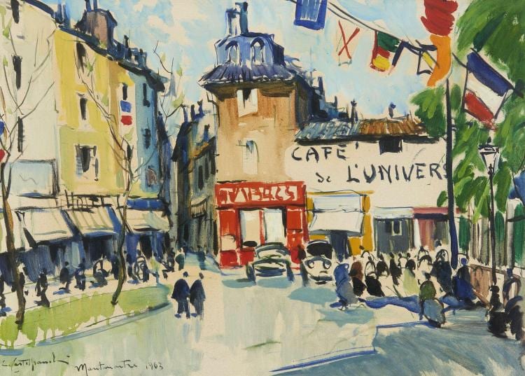 Cirano Castelfranchi comparable auction result: cirano castelfranchi n en 1912 caf de l univers huile sur toile