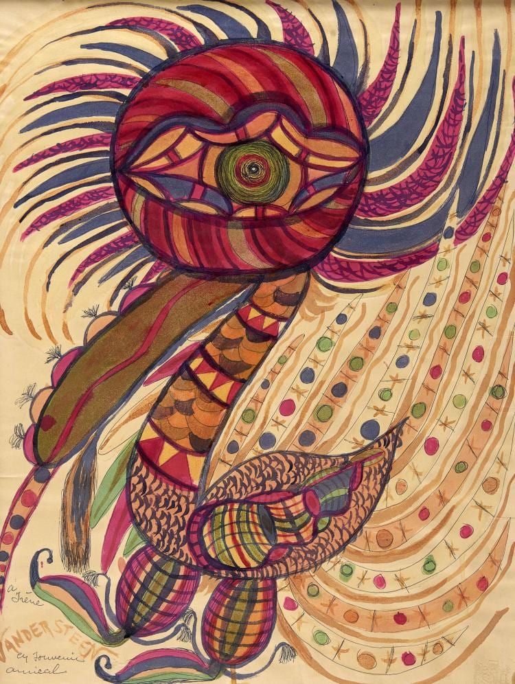 germain vandersteen 1897 1985 oiseau fantastique aquarelle · Artcurial · 2018-04-26 Germain Vandersteen comparable auction result: germain vandersteen 1897 1985 oiseau fantastique aquarelle