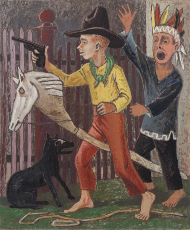 lester william oil on board cowboy indian · Clarke Auction Gallery · 2018-04-22 Lester (1919) Johnson comparable auction result: lester william oil on board cowboy indian