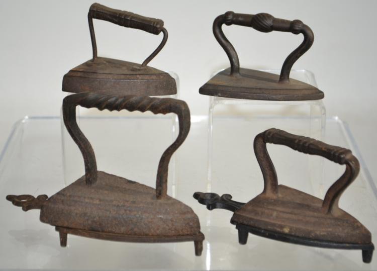 Four 19th Century Miniature Sad Irons sold by Keystone Auctions LLC, lot 237 — auction record photograph
