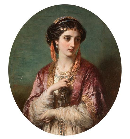 Thomas Francis Dicksee comparable auction result: thomas francis dicksee r a 1819 1895 jessica 1867 oil on canvas 35 6 x 30 5 cm