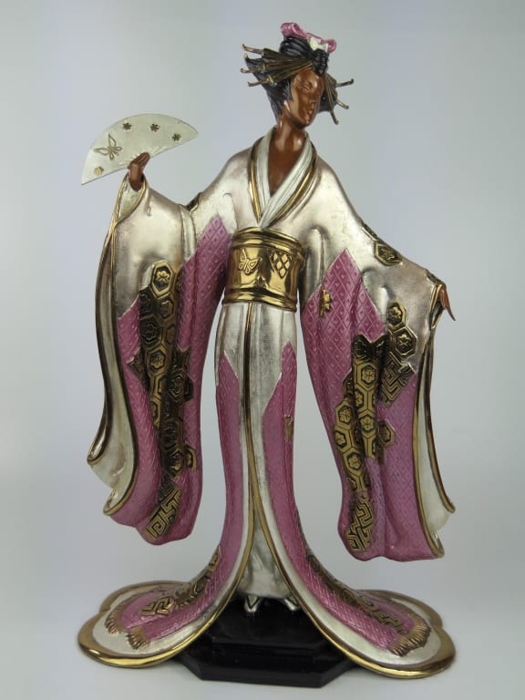 ERTE "MADAME BUTTERFLY" PAINTED BRONZE SCULPTURE sold by Elite Auctioneers, LLC, lot 103 — auction record photograph