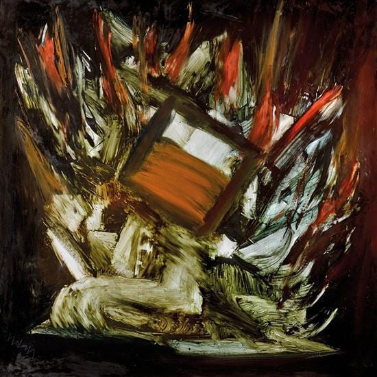SIDNEY NOLAN 1917-1992 Kelly at Glenrowan 1964 oil on composition board 121.5 x 121.5 cm sold by Smith & Singer, lot 24 — auction record photograph