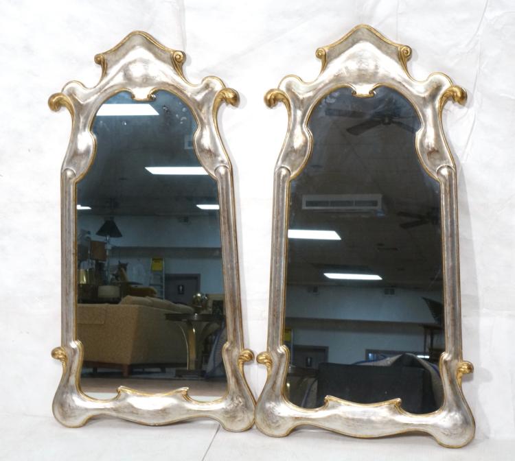 PR PAINTED ART NOUVEAU STYLE CARVED WOOD MIRRORS. sold by Uniques & Antiques, lot 137 — auction record photograph