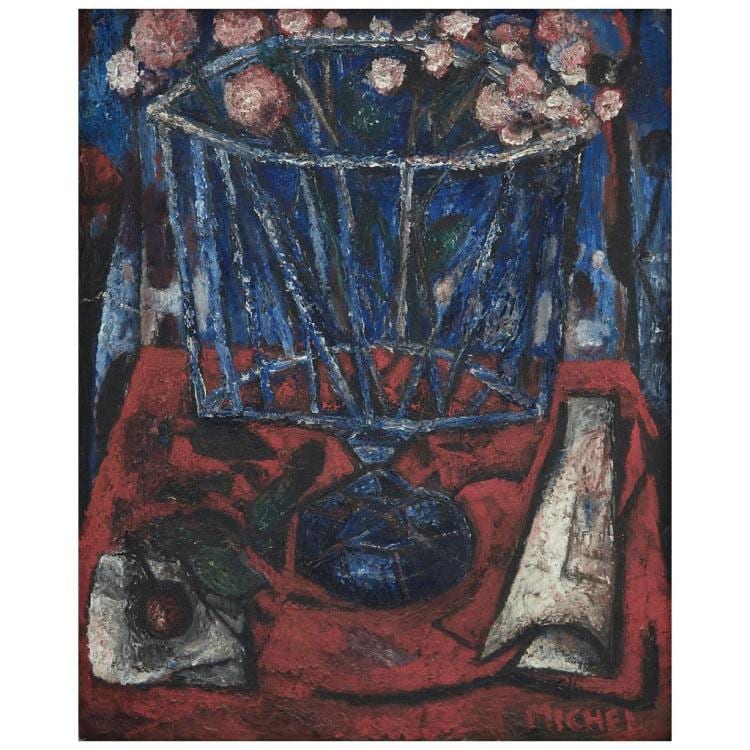Alfonso Michel comparable auction result: alfonso michel flores de durazno 1945 signed oil on canvas 45 x 37 cm 17 7 x 14 5 inches