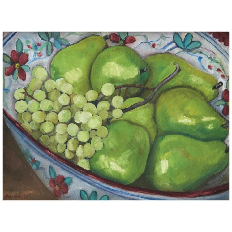pedro diego alvarado peras y uvas i signed and dated 97 oil on linen 23 4 x 31 4 cm 9 2 x 12 3 with certificate · Morton Subastas · 2018-05-17 Pedro Diego Alvarado comparable auction result: pedro diego alvarado peras y uvas i signed and dated 97 oil on linen 23 4 x 31 4 cm 9 2 x 12 3 with certificate
