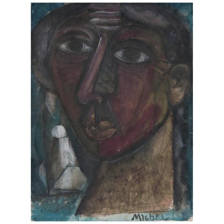 Alfonso Michel comparable auction result: alfonso michel cabeza femenina ca 1952 signed gouache on paper 41 3 x 32 2 cm 16 2 x 12 6 inches