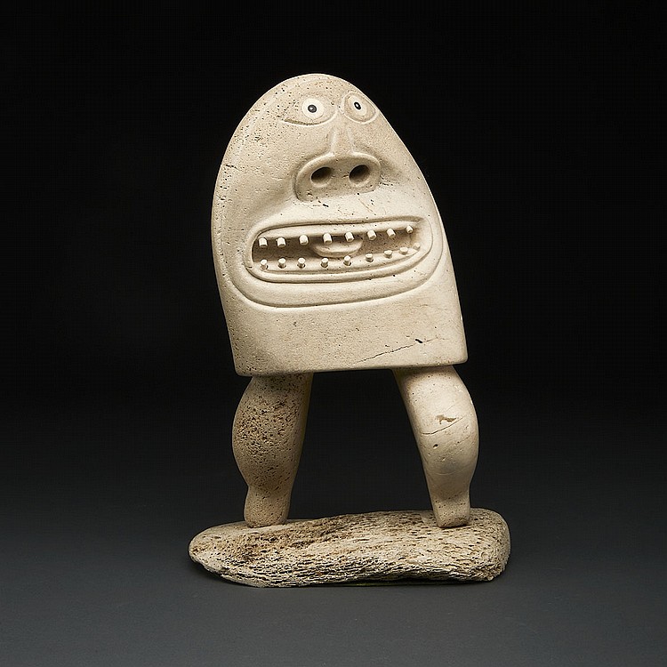 karoo ashevak 1940 1974 shaman with opposing faces bone stone ivory 15 x 10 x 7 in 40 6 x 25 4 x 19 1 cm · Waddington's · 2018-05-29 Karoo Ashevak comparable auction result: karoo ashevak 1940 1974 shaman with opposing faces bone stone ivory 15 x 10 x 7 in 40 6 x 25 4 x 19 1 cm