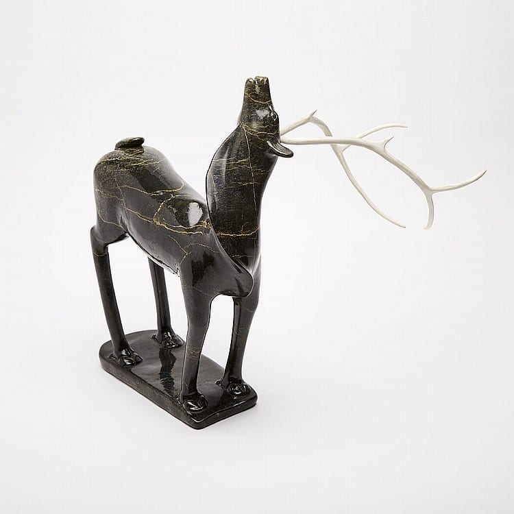 Shorty Killiktee comparable auction result: shorty killiktee 1949 1993 feeding caribou stone antler 19 5 x 3 75 x 10 75 in 49 5 x 9 5 x 27 3 cm