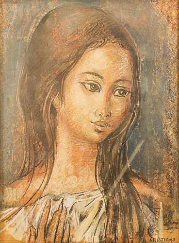 Renato Cristiano comparable auction result: portrait of a woman