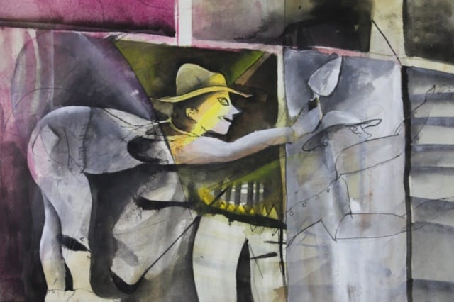 Ruben Leyva comparable auction result: ruben leyva mexican b 1953 gouache ink