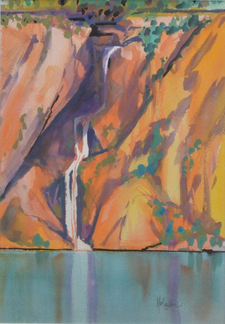 Mal Leckie comparable auction result: mal leckie litchfield falls watercolour 35 x 24 5cm