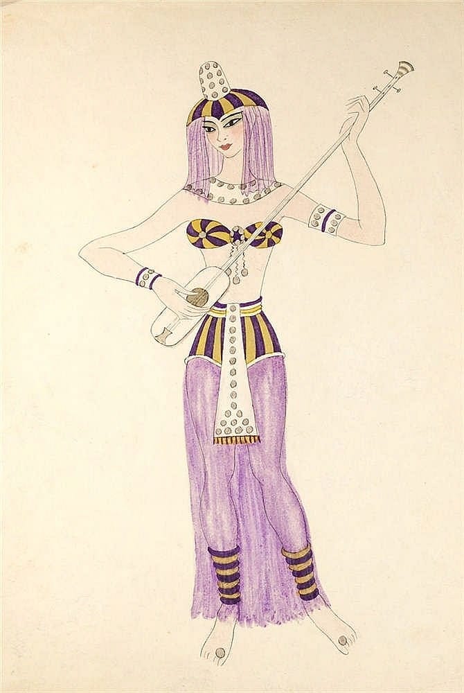 John Dronsfield comparable auction result: john marsden dronsfield 1900 1951 egyptian musician from the biblical pageant 1945