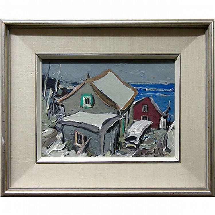 Roger Cantin comparable auction result: roger cantin canadian 1930 joliette ville oil on canvas board signed lower right signed and titled joiette ville verso 9 x 12 in 22 9 x 30 5 cm