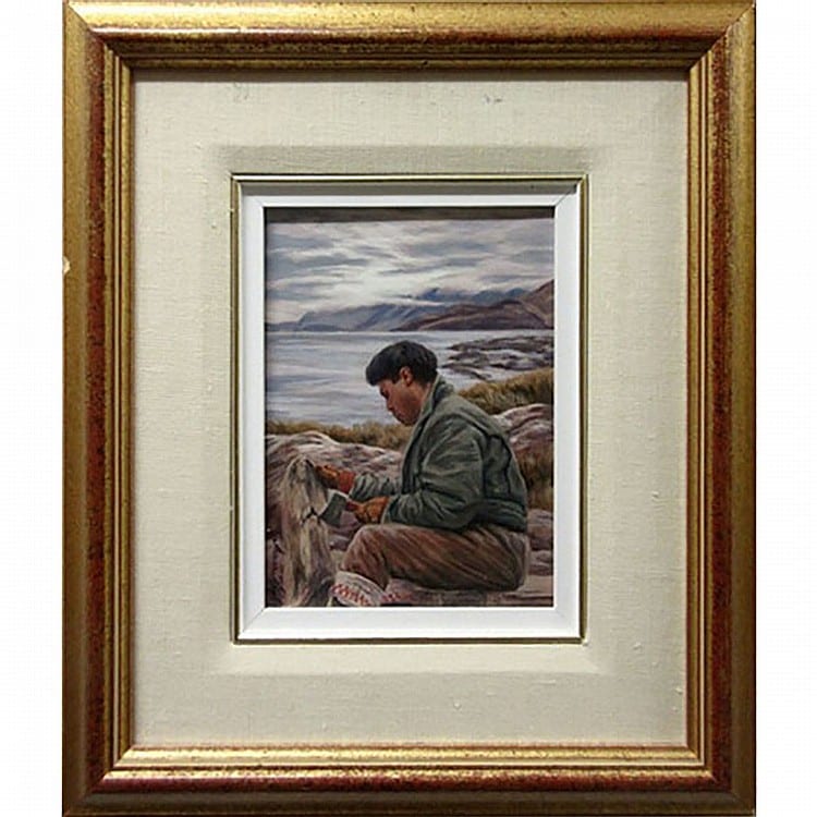 Anna T. Noeh comparable auction result: anna t noeh canadian 1926 untitled man with axe oil on artist cardboard signed vertically lower left signed and dated 91 verso 8 x 6 in 20 3 x 15 2 cm