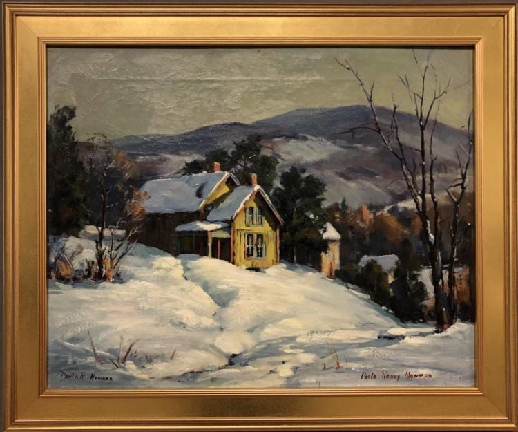 Paula Raney Newman comparable auction result: paula raney newman the yellow house in winter