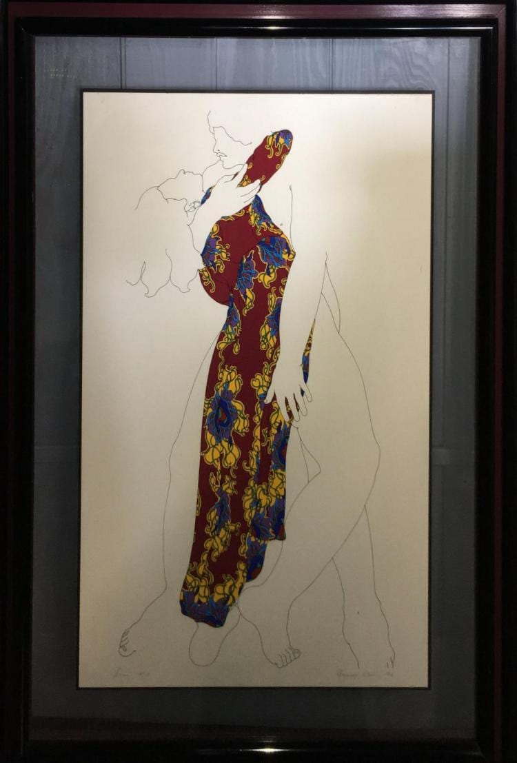 Weyman Lew comparable auction result: weyman lew lithograph swoon