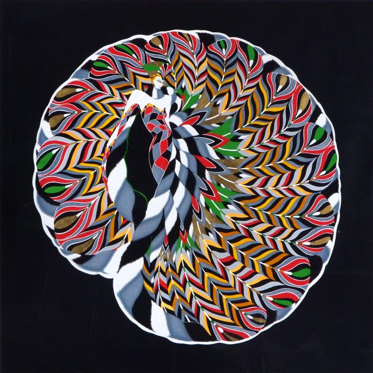 Jean-Francois Ibos comparable auction result: jean francois ibos serigraph les plumes