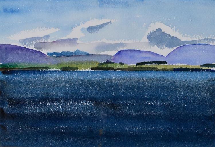 Louisa Matthiasdottir comparable auction result: louisa matthiasdottir 1917 2000 thingvallavatn watercolor 7 x 10 3 16