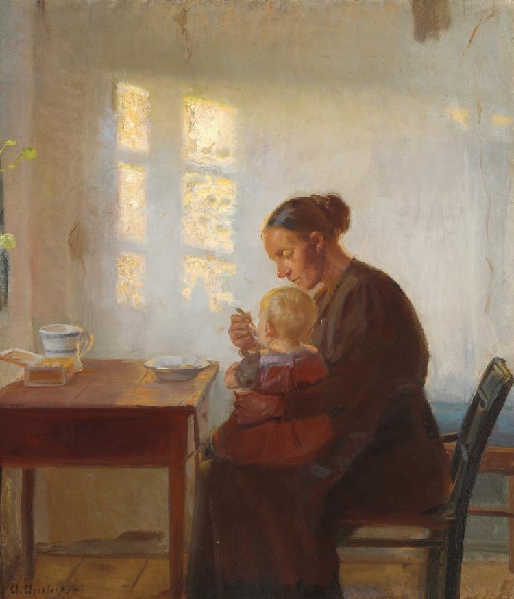 anna ancher a mother and child in a sunlit room c 1905 signed a ancher 52 x 58 cm · Bruun Rasmussen Auctioneers · 2018-05-29 Anna Ancher comparable auction result: anna ancher a mother and child in a sunlit room c 1905 signed a ancher 52 x 58 cm