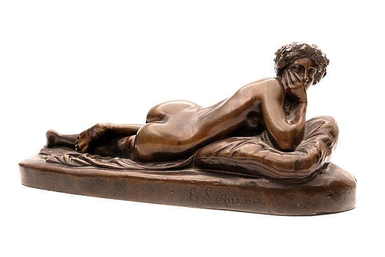 Eugène Louis Lequesne comparable auction result: eug ne louis lequesne 1815 1887 a bronze sculpture nude on a daybed signed a
