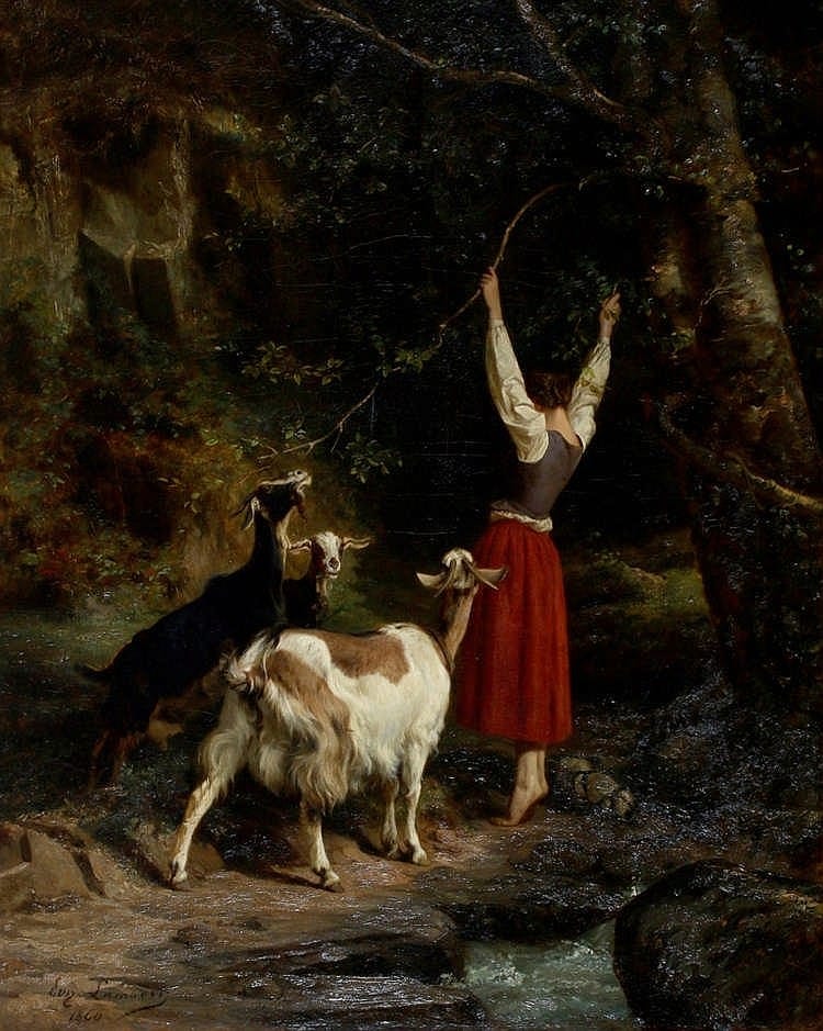 eug ne lambert 1825 1900 shepherdess with goats on a mountain path by a stream · Vendu Rotterdam · 2018-05-29 Eugène Lambert comparable auction result: eug ne lambert 1825 1900 shepherdess with goats on a mountain path by a stream