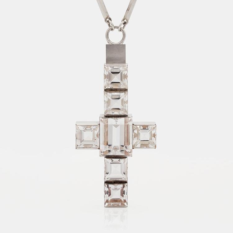 wiwen nilsson a sterling and rock crystal necklace with pendant executed in lund sweden 1941 · Bukowskis · 2018-05-22 Wiwen Nilsson comparable auction result: wiwen nilsson a sterling and rock crystal necklace with pendant executed in lund sweden 1941