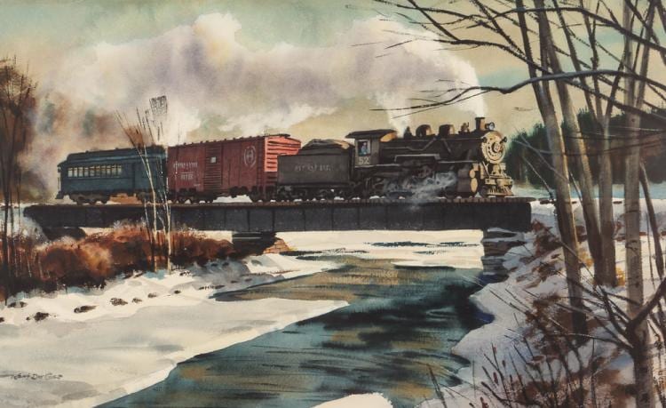 Kent Day Coes comparable auction result: kent day coes watercolor return trip