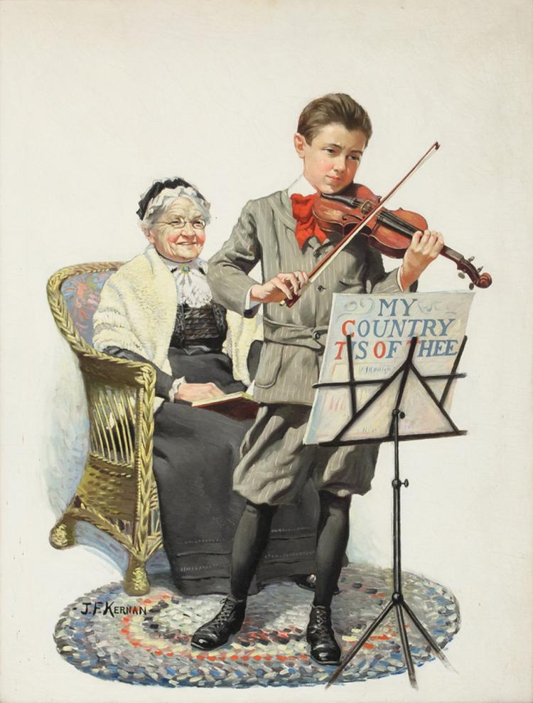 Joseph Kernan comparable auction result: joseph kernan boy with violin