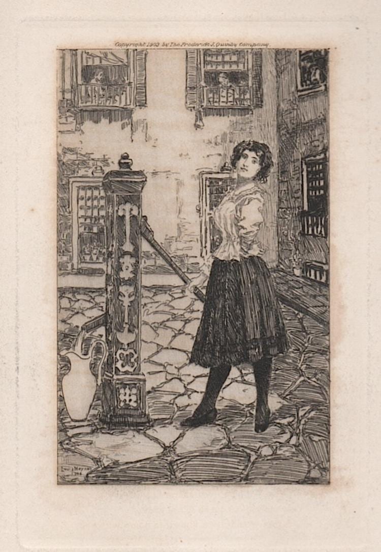 Louis Meynell comparable auction result: louis meynell b 1868 etching
