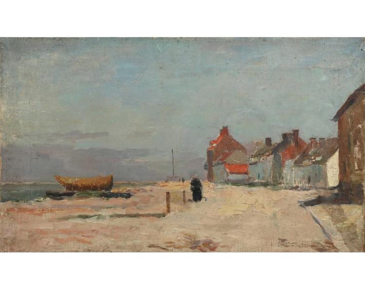 Eugène Lawrence Vail comparable auction result: eug ne lawrence vail 1857 1934 village en bretagne au bord de mer huile sur toile il s agit sans doute d une esquisse sign e au dos sur le ch ssis 29 x 21 cm