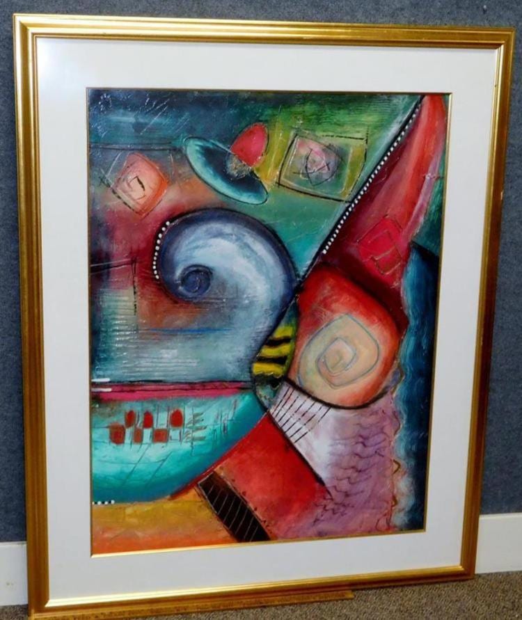 Kamy Deljou comparable auction result: kamy deljou iranian b 1957 untitled abstract painting on paper framed