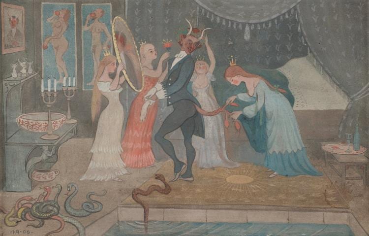 Ivar Arosenius comparable auction result: ivar arosenius the bridegroom dressed