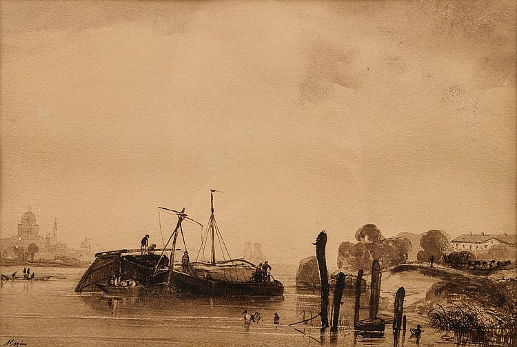 Charles Louis Mozin comparable auction result: charles mozin paris 1806 trouville sur mer 1862